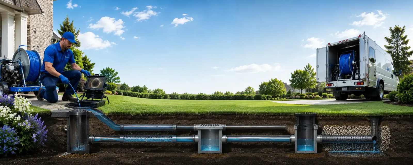 Outdoor drain cleaning information for New Liberty, IA
